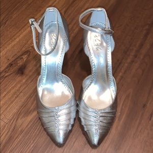 BCBG silver heels